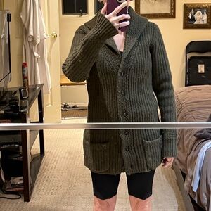 Ralph Lauren Heavyweight Wool Collared Cardigan.